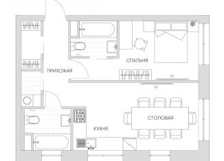 Продажа 2-комнатной квартиры, 44.6 м2, Москва, станция Калитники, Автомобильный проезд, 4