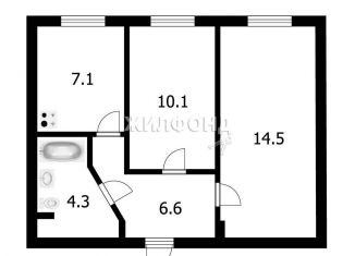 Продажа 2-комнатной квартиры, 42.6 м2, рабочий посёлок Колывань, улица Соловьёва, 117