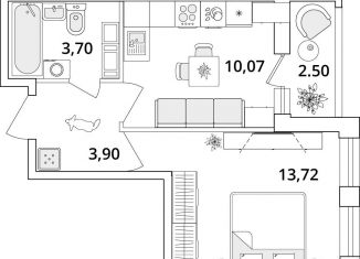 Продаю однокомнатную квартиру, 32.6 м2, Санкт-Петербург, метро Московская