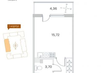 Продам квартиру студию, 23.3 м2, посёлок Стрельна, ЖК Любоград