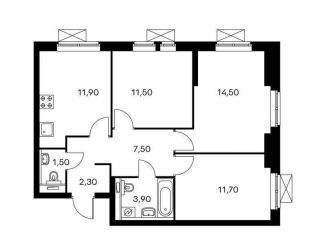 Сдам 3-комнатную квартиру, 65 м2, Котельники, Сосновая улица, 5к1, ЖК Оранж Парк