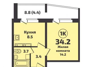 Продаю 1-комнатную квартиру, 34.2 м2, Новосибирск, ЖК Инфинити, Красный проспект, 329