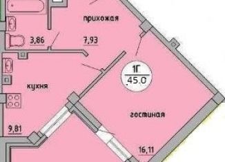 Продажа однокомнатной квартиры, 45 м2, Новосибирск, Тульская улица, ЖК Тульский