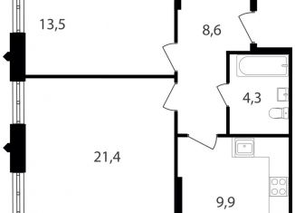 Продаю 2-ком. квартиру, 57.7 м2, Москва, Варшавское шоссе, 141, метро Академика Янгеля