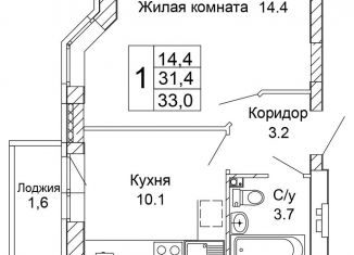 Продается 1-комнатная квартира, 33 м2, Волгоград, улица 70-летия Победы, 12, Кировский район