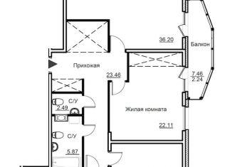 Продам 3-комнатную квартиру, 127.5 м2, Санкт-Петербург, Московский проспект, 71к2, ЖК Променад