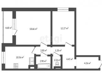 Продам двухкомнатную квартиру, 57.9 м2, Челябинск, Калининский район
