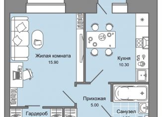Продается однокомнатная квартира, 40 м2, Пермский край
