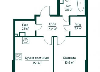 Продаю однокомнатную квартиру, 45.9 м2, Самара, метро Московская