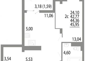 2-ком. квартира на продажу, 44.4 м2, Екатеринбург, метро Чкаловская