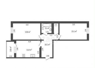 Продается 2-ком. квартира, 55.4 м2, Тюмень, улица Василия Подшибякина, 19, ЖК Гармония