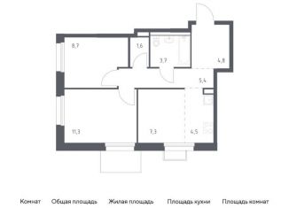 Трехкомнатная квартира на продажу, 47.3 м2, Приморский край, улица Сабанеева, 1.1