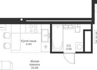 Продаю квартиру студию, 30.5 м2, Казань, ЖК Мой Ритм, жилой комплекс Мой Ритм, ПК4