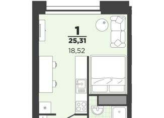 1-комнатная квартира на продажу, 25.3 м2, Рязань