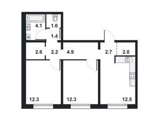 Продам 3-комнатную квартиру, 58.8 м2, Кировская область, Прибрежный бульвар, 6