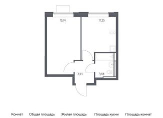 1-комнатная квартира на продажу, 34.6 м2, Московская область, жилой комплекс Прибрежный Парк, 7.1