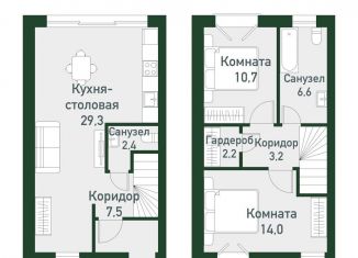 Продам 2-комнатную квартиру, 76.9 м2, Челябинская область