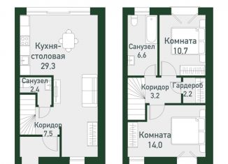 Продается двухкомнатная квартира, 78.4 м2, Челябинская область