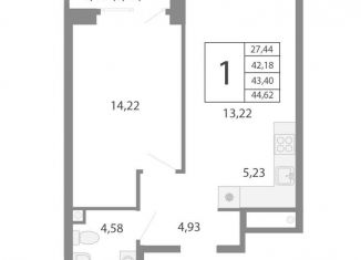 Продается 2-комнатная квартира, 43.4 м2, Свердловская область