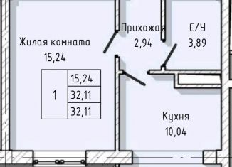 Продам 1-ком. квартиру, 32 м2, Нальчик, улица А.А. Кадырова, 196