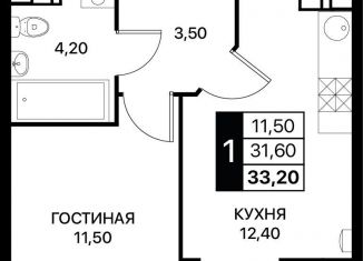 Продается 1-ком. квартира, 33.2 м2, Ростовская область