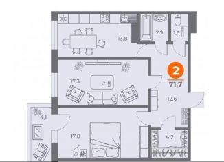 Продаю 3-ком. квартиру, 71.6 м2, Ростов-на-Дону, улица Оганова, 20с1, ЖК Сокол на Оганова