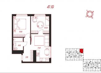 Продаю 2-ком. квартиру, 47.2 м2, село Осиновая Гора