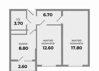 2-комнатная квартира на продажу, 50 м2, Михайловск, Прекрасная улица, 19