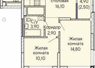 Продам двухкомнатную квартиру, 60.1 м2, Екатеринбург, проспект Космонавтов