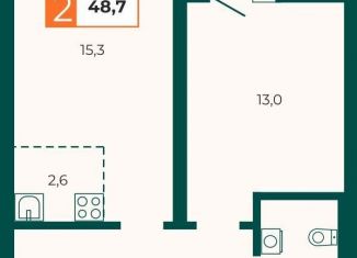 Продаю 2-комнатную квартиру, 48.7 м2, Екатеринбург, метро Геологическая, Отрадная улица, 1