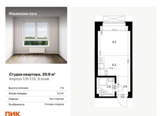 Квартира на продажу студия, 20.9 м2, посёлок Ильинское-Усово, Заповедная улица, 9