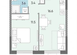 Продается однокомнатная квартира, 35.1 м2, Москва, метро Солнцево, жилой комплекс Лучи, к15