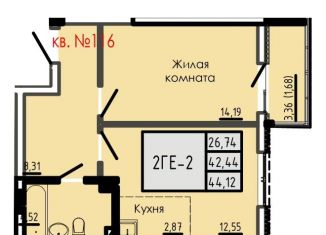 Продается двухкомнатная квартира, 44 м2, Ростов-на-Дону, Буйнакская улица, 7