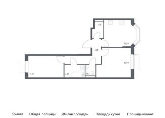Продаю 2-комнатную квартиру, 57.3 м2, Москва, станция Курьяново