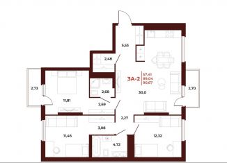 Продаю 3-ком. квартиру, 90.7 м2, Пенза, проспект Строителей, 21А, Октябрьский район