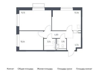 Продам 2-комнатную квартиру, 53.7 м2, посёлок Мирный, жилой комплекс Томилино Парк, к6.3