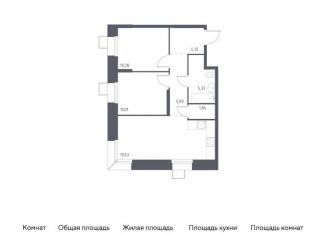 Продается двухкомнатная квартира, 56.3 м2, Москва