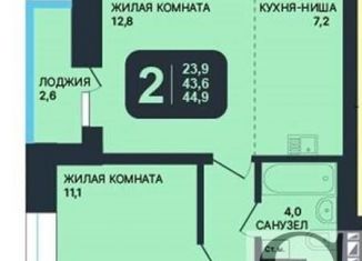 Продажа 1-комнатной квартиры, 44.9 м2, Новосибирск, ЖК Никольский Парк