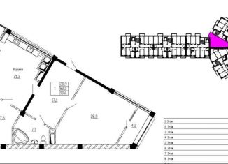 Продается 2-ком. квартира, 90.6 м2, Пятигорск, Кооперативная улица, 36