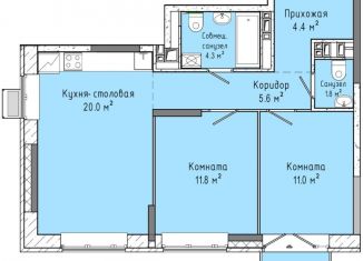 Продажа 2-комнатной квартиры, 58.9 м2, Ижевск, Индустриальный район, улица Ленина, 91/1