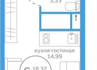 Продается квартира студия, 18.3 м2, Тюмень, Калининский округ