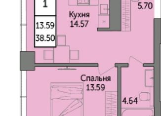 1-комнатная квартира на продажу, 38.5 м2, Республика Башкортостан, жилой комплекс Урбаника, лит2
