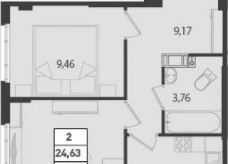 Продажа двухкомнатной квартиры, 47 м2, Мурино, ЖК Ромашки, улица Шоссе в Лаврики, 95