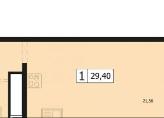 1-комнатная квартира на продажу, 29.4 м2, Краснодар, улица Автолюбителей, 1Длит4, микрорайон Гидрострой