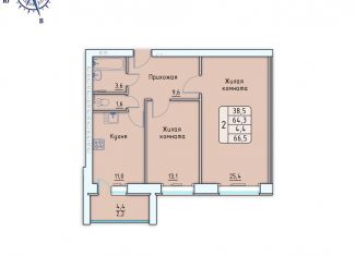 Продажа 2-комнатной квартиры, 66.5 м2, Орловская область, Лесная аллея, 4