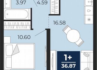 Продается 1-комнатная квартира, 35.7 м2, Тюменская область, улица Фармана Салманова, 23