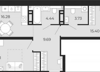 Продам 2-ком. квартиру, 63.5 м2, Тюмень, Арктическая улица, 16