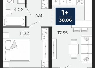 Продажа однокомнатной квартиры, 37.6 м2, Тюменская область, улица Фармана Салманова, 23