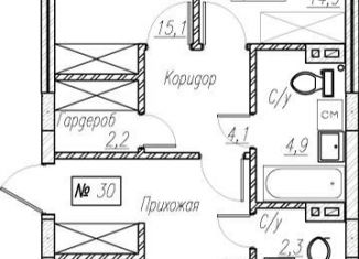 Трехкомнатная квартира на продажу, 81.7 м2, Калининградская область