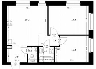 Продается 2-ком. квартира, 54.9 м2, Москва, жилой комплекс Полар, 1.4, район Северное Медведково